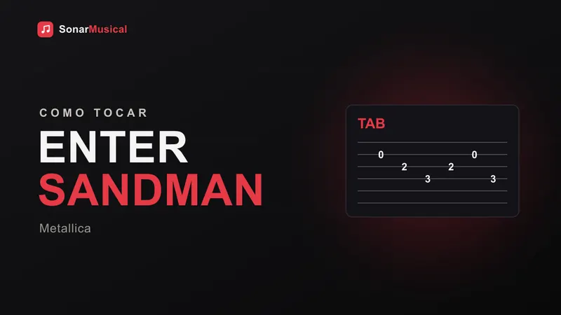 Enter Sandman, ilustração de uma tablatura, capa do Sonar Musical