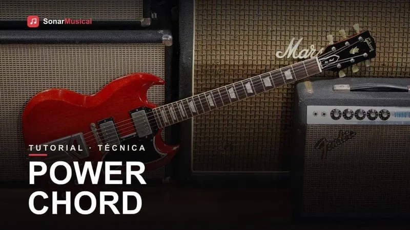 Mão tocando um power chord na guitarra, capa do Sonar Musical