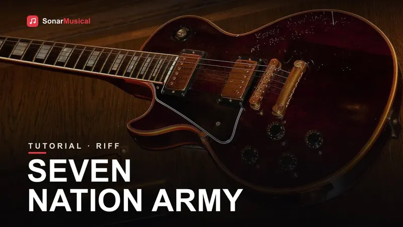Guitarrista tocando o riff de Seven Nation Army, capa do Sonar Musical