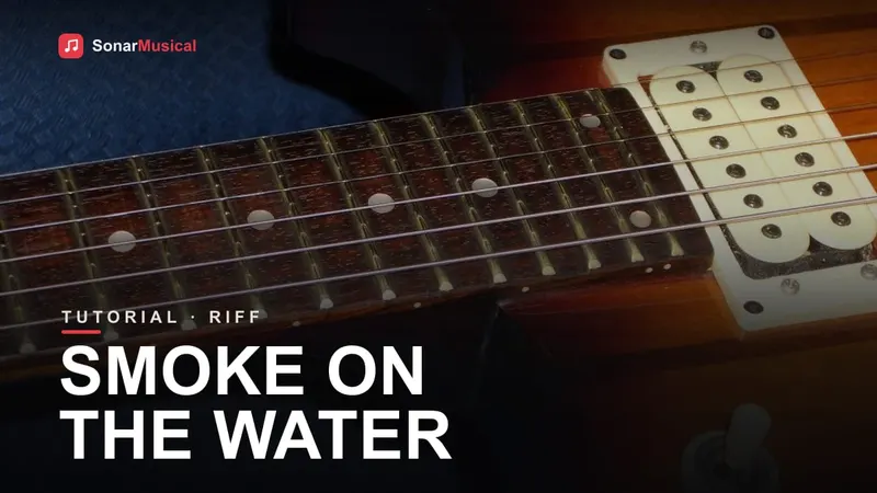 Guitarrista tocando o riff de Smoke on the Water, capa do Sonar Musical