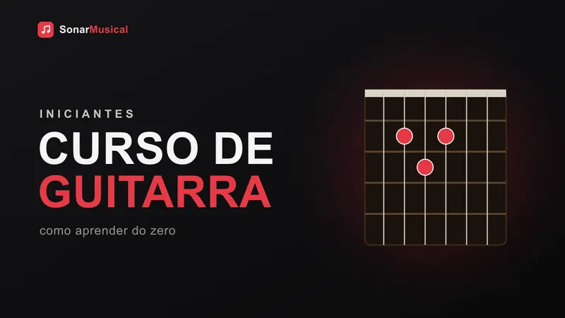 Braço de guitarra com diagrama de acorde, capa do Sonar Musical