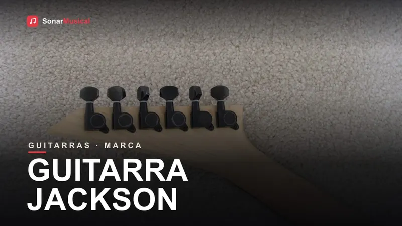 Guitarra Jackson pontuda estilo Dinky preta, capa do Sonar Musical