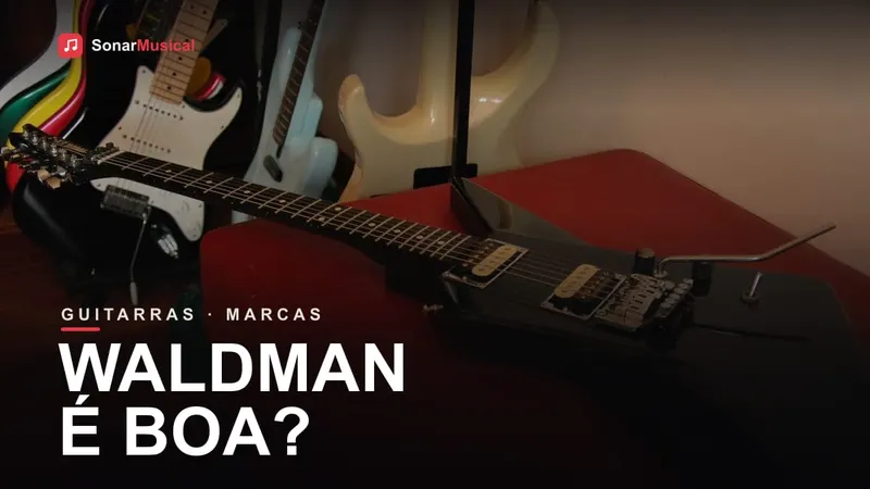 Guitarra elétrica superstrat preta com ponte de alavanca