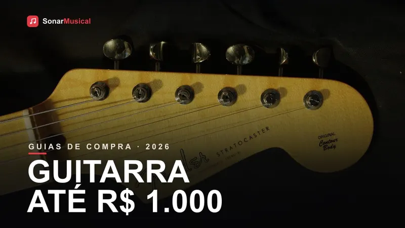Guitarra elétrica estilo Stratocaster, opção de entrada até mil reais