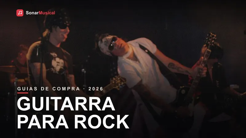 Guitarra elétrica para tocar rock, capa do Sonar Musical