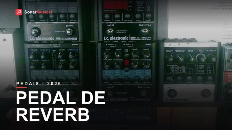 Pedais de efeito da TC Electronic lado a lado em um pedalboard