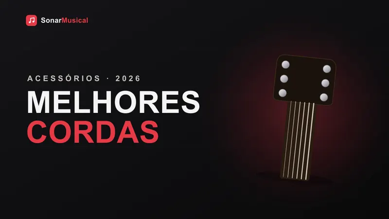 Close-up das cordas de guitarra elétrica com detalhe do braço e trastes