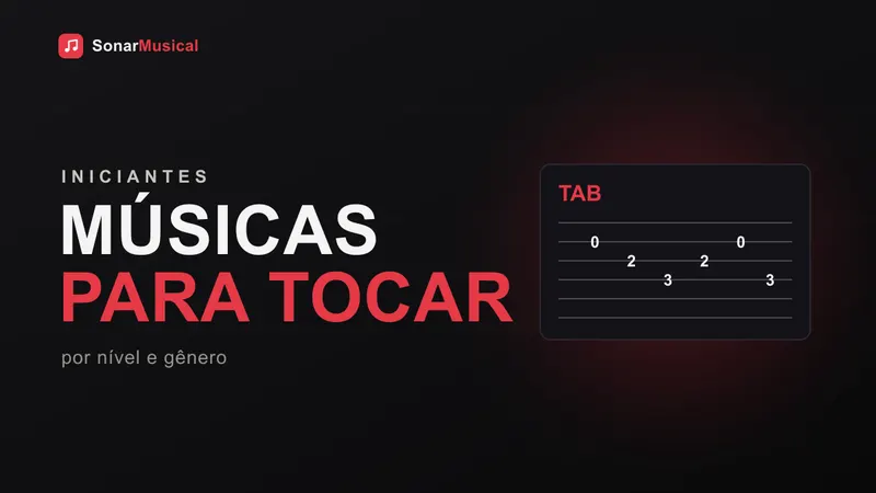 Músicas Para Tocar, ilustração de uma tablatura, capa do Sonar Musical