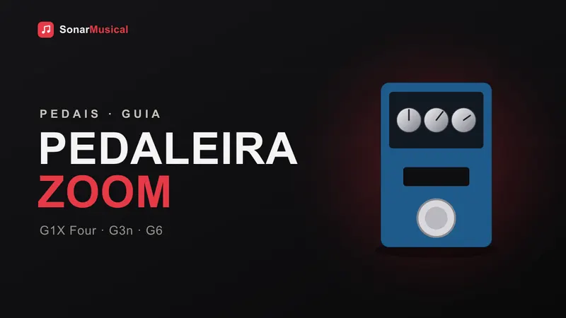 Pedaleira multiefeitos Zoom para guitarra, capa do Sonar Musical