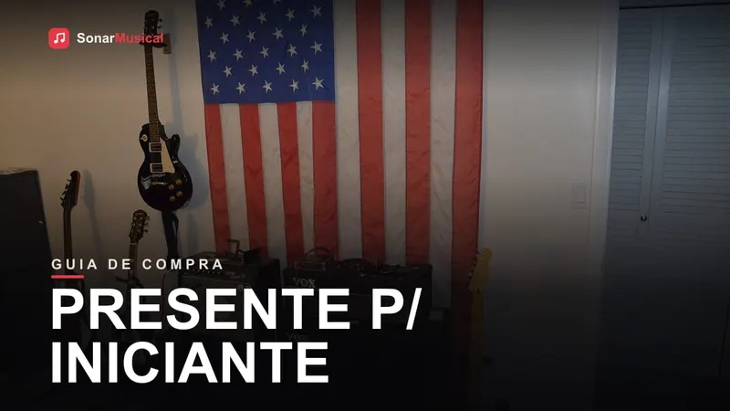 Presente para iniciante na guitarra, kit de guitarra e acessórios, capa do Sonar Musical