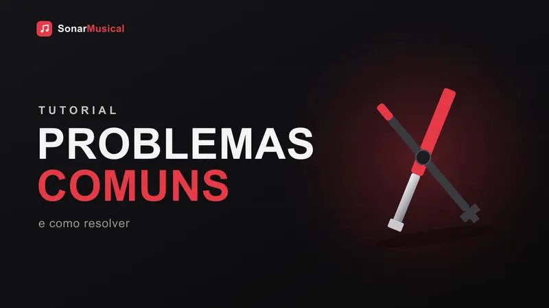 Problemas Comuns, ilustração de ferramentas de manutenção, capa do Sonar Musical