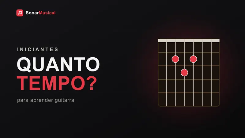 Quanto Tempo?, ilustração de um diagrama de acorde no braço, capa do Sonar Musical