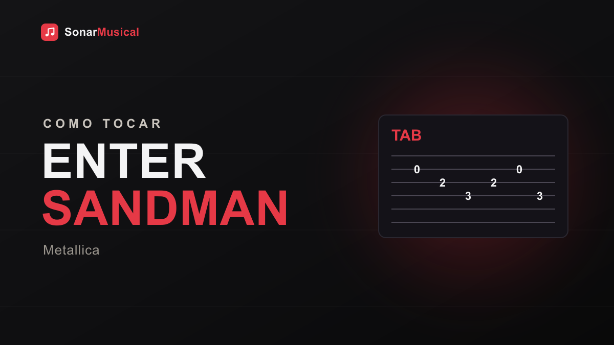 Enter Sandman — ilustração de uma tablatura, capa do Sonar Musical