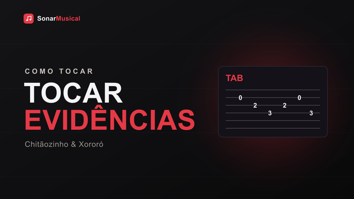 Tocar EvidêNcias — ilustração de uma tablatura, capa do Sonar Musical
