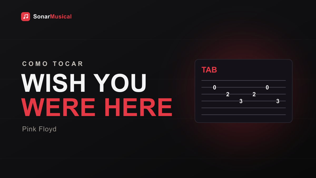 Wish You Were Here — ilustração de uma tablatura, capa do Sonar Musical