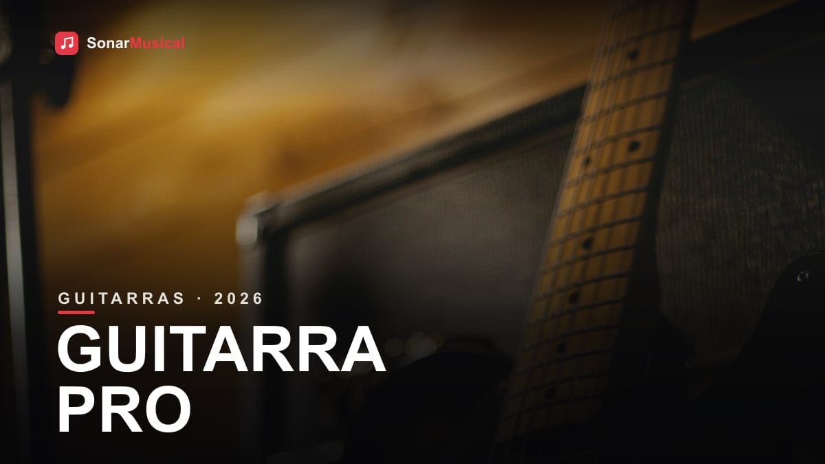 Guitarra elétrica profissional em estúdio de gravação com iluminação de palco
