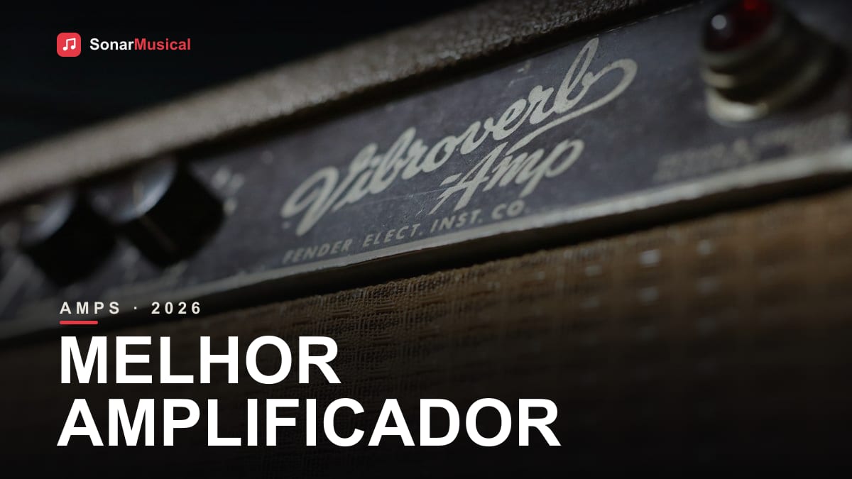 Amplificador de guitarra marrom e preto em close