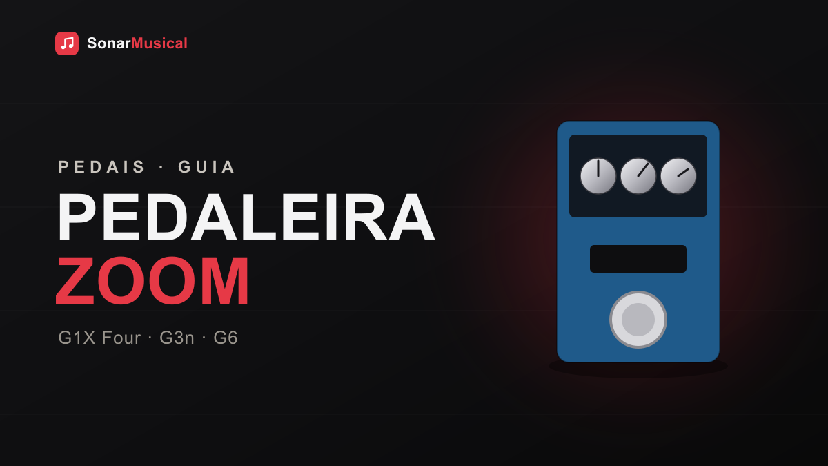Pedaleira multiefeitos Zoom para guitarra, capa do Sonar Musical