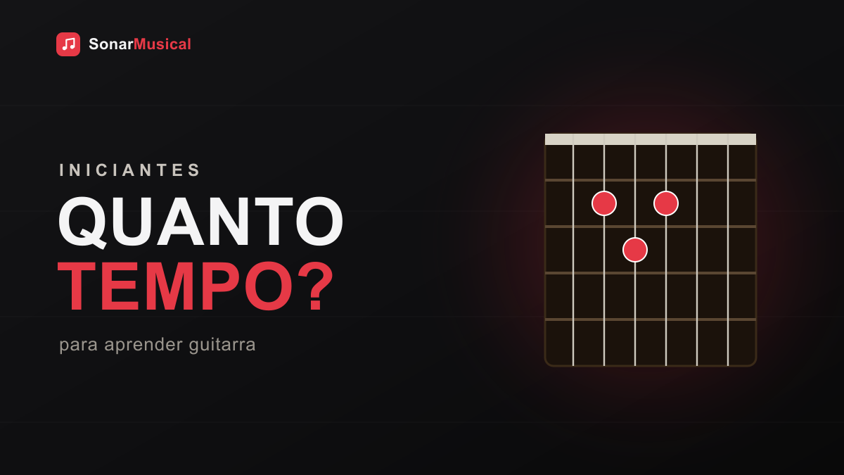 Quanto Tempo? — ilustração de um diagrama de acorde no braço, capa do Sonar Musical