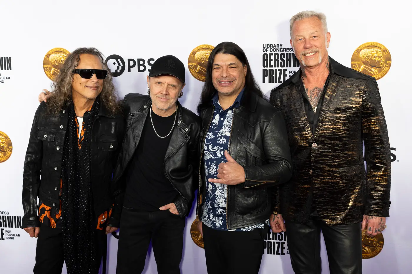 Os quatro integrantes do Metallica lado a lado no Gershwin Prize da Library of Congress, em 2024